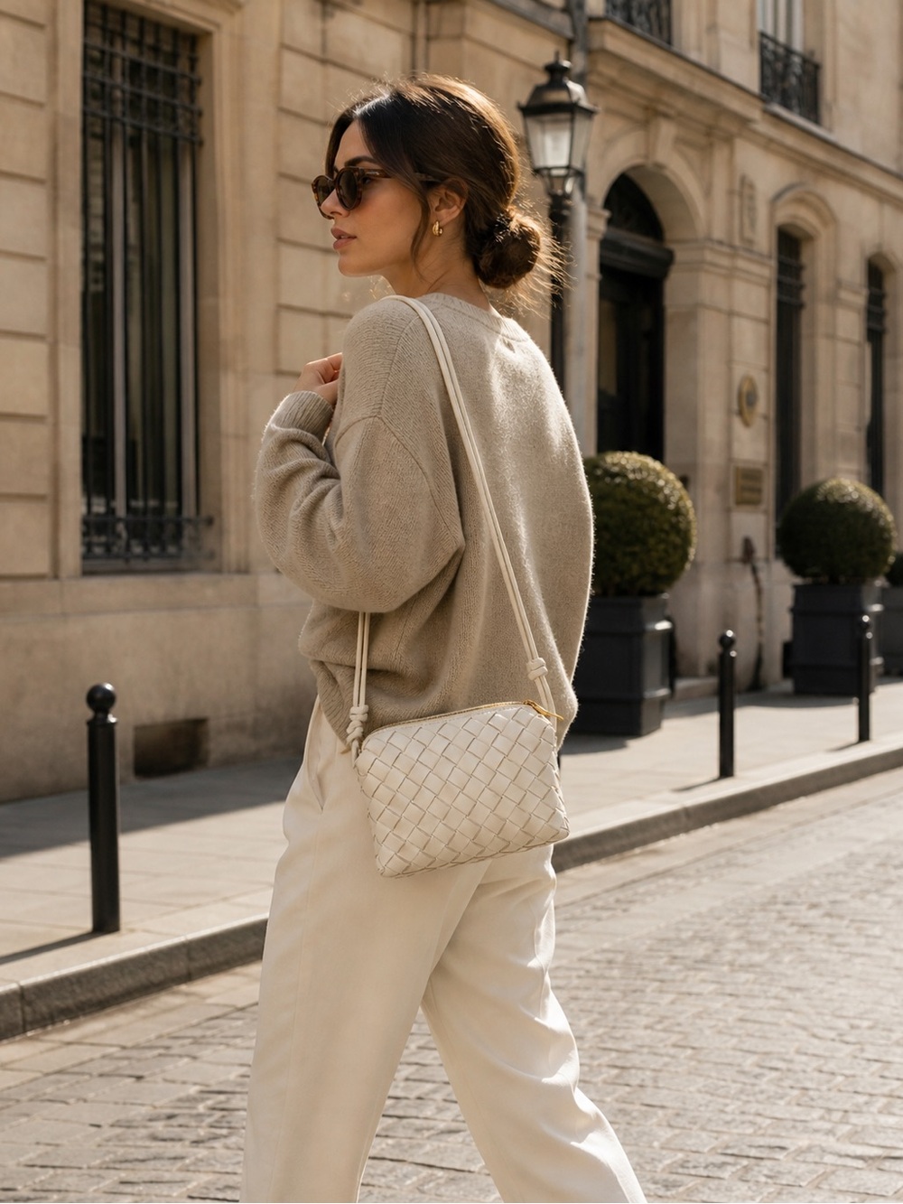 Bottega Veneta Nappa Intrecciato Mini Loop Camera Bag White 💫